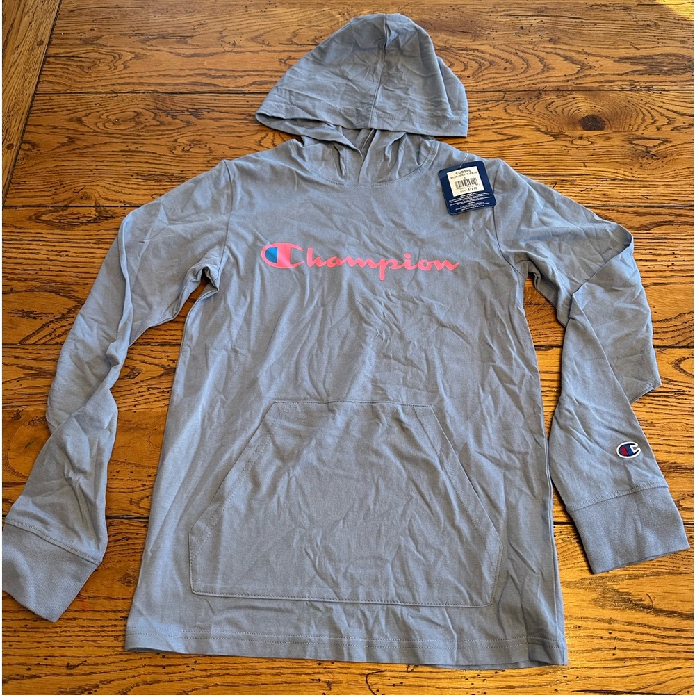 Champion long sleeved hooded T sz Lg NWT